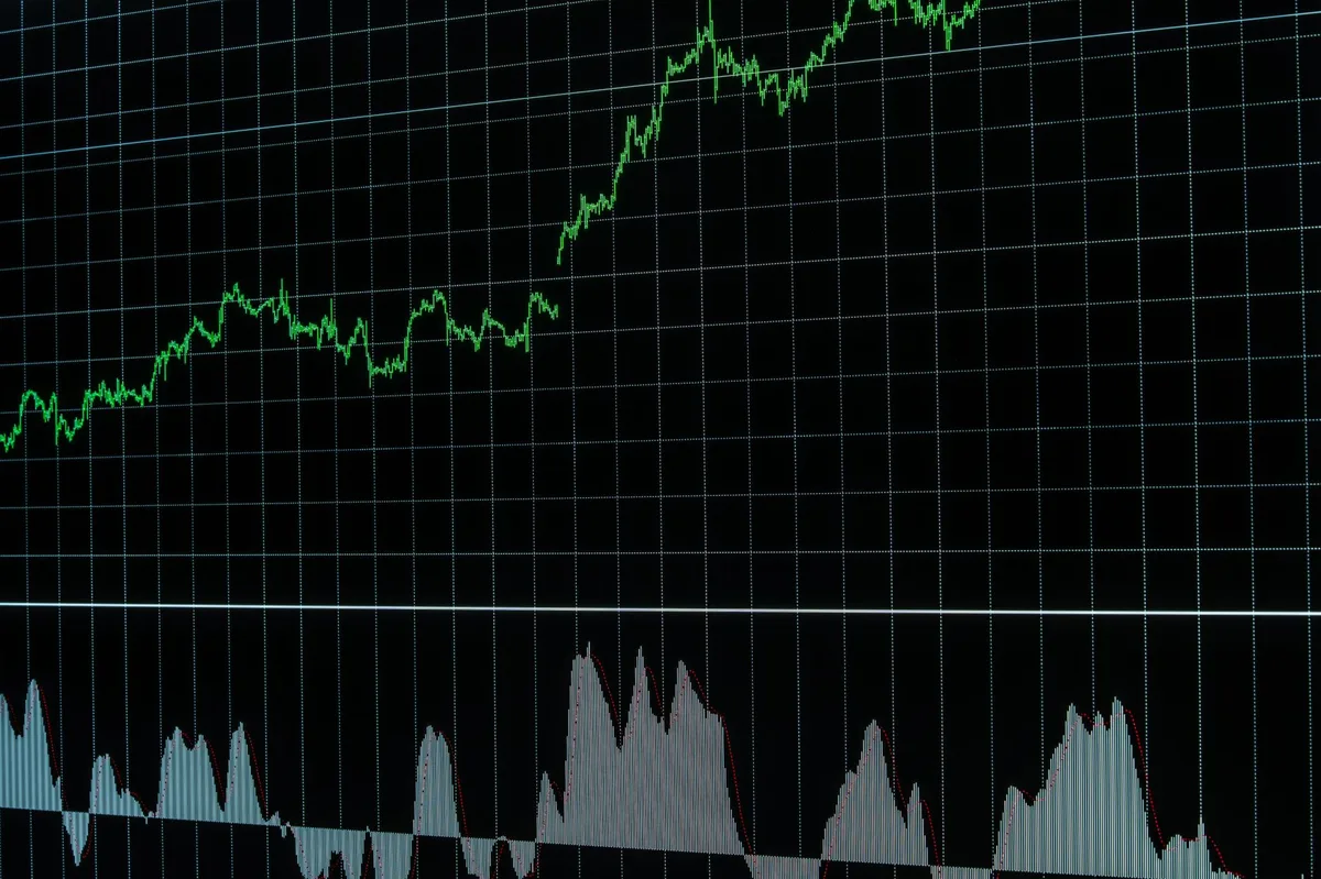 Rising bar chart showing upward financial trend representing interest rate increase