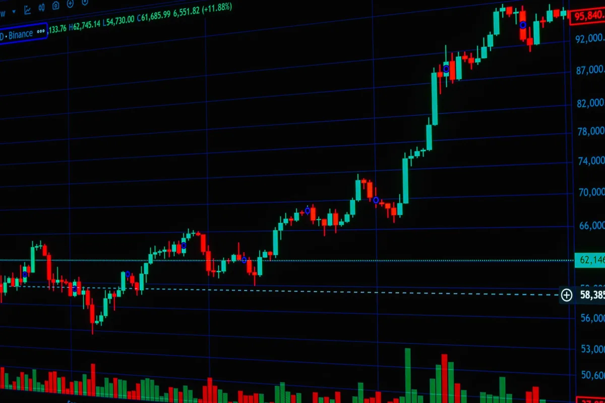 Rising bar chart showing financial growth representing interest rate increases