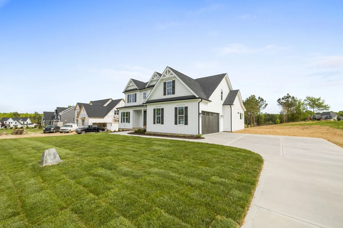 Modern suburban house with landscaping representing home equity